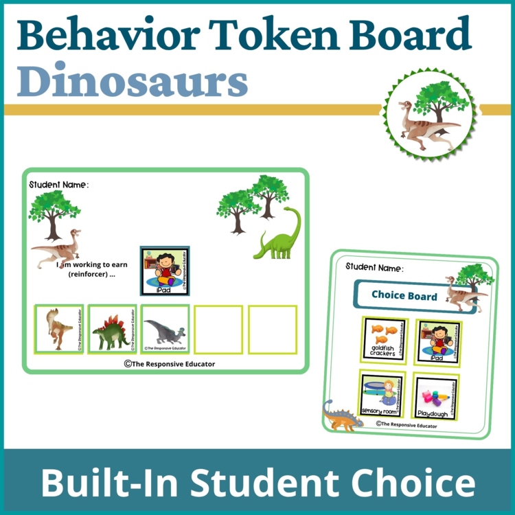 Dinosaurs Student Behavior Token Board I Am Working For Reward System