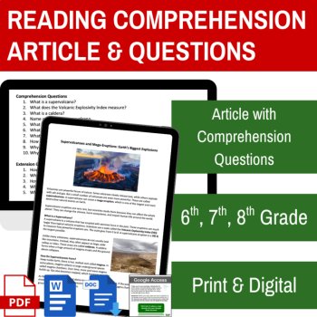 Supervolcanoes & Mega-Eruptions Reading | 6th, 7th, 8th Grade | Pyroclastic Flow, image 2