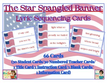 Patriotic/American Folk Music Song Lyric BUNDLE Sequencing Card Game Elementary, image 3