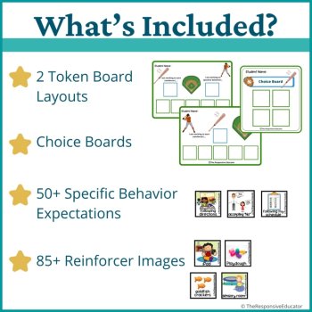 Baseball Student Behavior Token Board I Am Working For Reward System, image 2