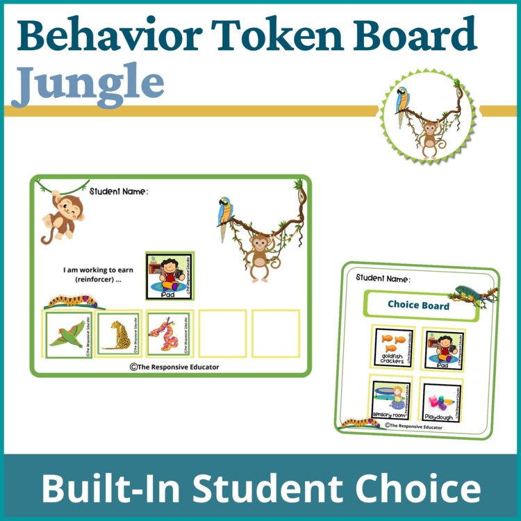 Jungle Student Behavior Token Board Reinforcement I Am Working For Reward System
