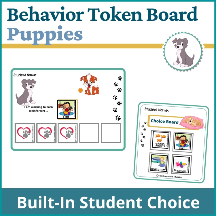 Puppies Student Behavior Token Board I Am Working For Reward System