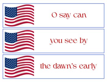 Star-Spangled Banner Song Lyric Sequencing, image 3