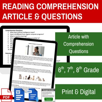 Artificial Intelligence in Everyday Life Reading | 6th, 7th, 8th Grade, image 2