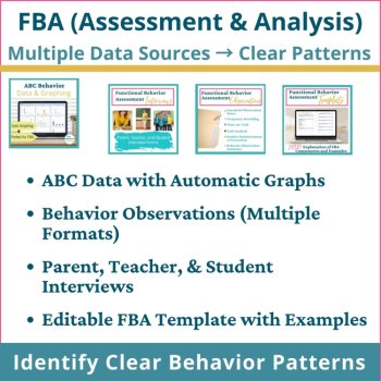 IEP Goal Tracking Behavior FBA BIP Data Tracking Sheets IEP & ABC Behavior Chart, image 2