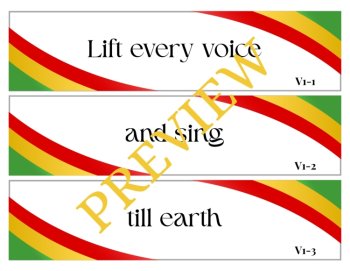 “Lift Every Voice and Sing” Lyric Sequencing Cards/Black History Month Lesson, image 2