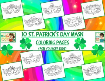 Leprechaun/St. Patrick’s Day Mask Coloring Pages for Kids Printable Download, image 2