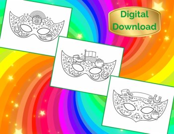 Leprechaun/St. Patrick’s Day Mask Coloring Pages for Kids Printable Download, image 4