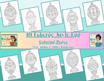Fabergé-Style Egg Coloring Pages For Adults & Older Students Digital Download, image 2