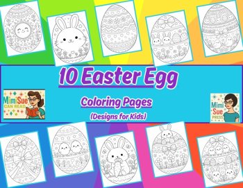 Easter Egg Coloring Pages | Printable & Digital Download NO-PREP Activity, image 2