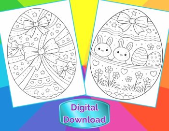 Easter Egg Coloring Pages | Printable & Digital Download NO-PREP Activity, image 4