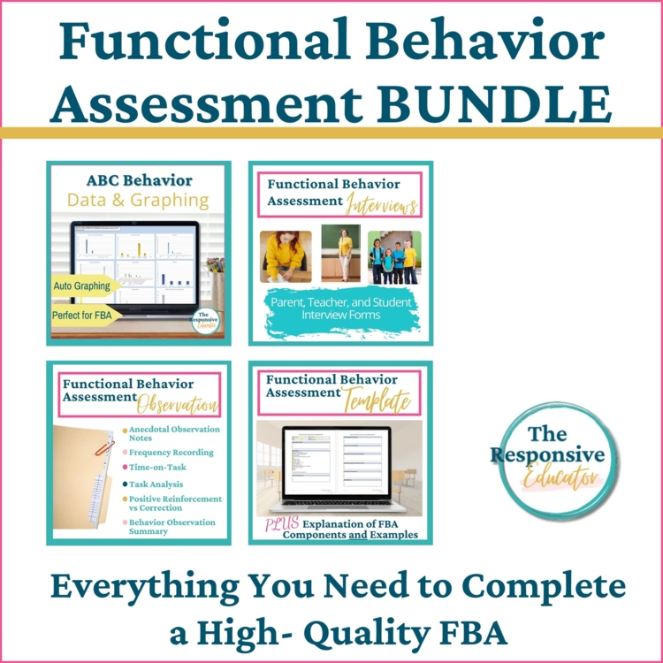 FBA Template Interview Questions Classroom Behavior Observation Forms ABC Data