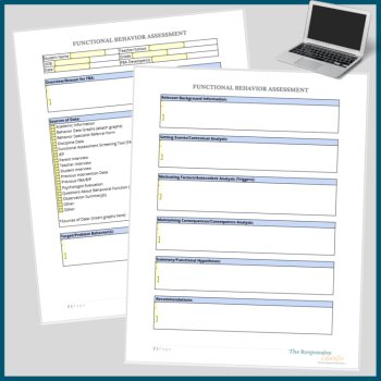 Functional Behavior Assessment Form, FBA Template, FBA Example, image 3