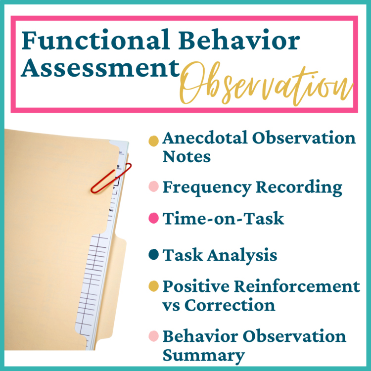 Student Behavior Documentation Observation Forms Checklists Templates Data Sheet