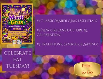 3 Mardi Gras Word Connections Puzzles Easy Level/ Classic Mardi Gras Themes, image 2