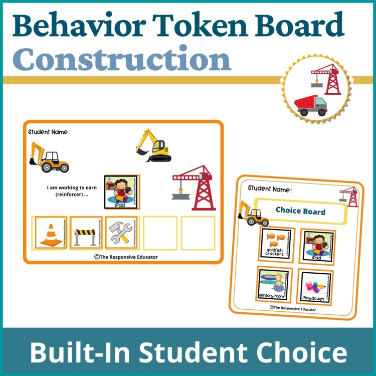 Construction Student Behavior Token Board I Am Working For Reward System