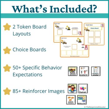 Construction Student Behavior Token Board I Am Working For Reward System, image 2