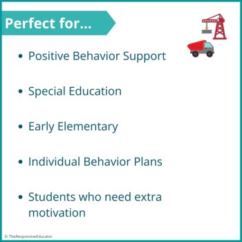 Construction Student Behavior Token Board I Am Working For Reward System, image 4