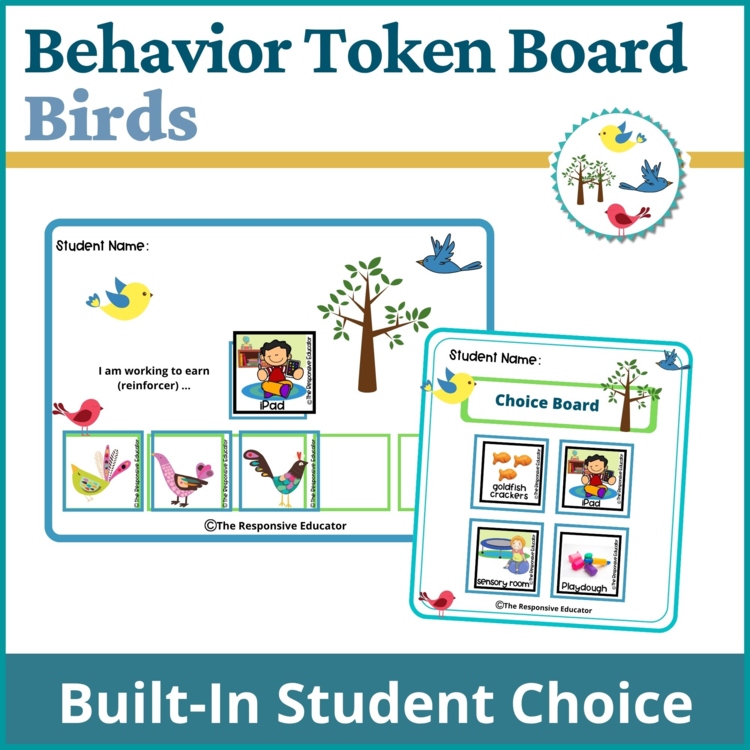 Birds Student Behavior Token Board I Am Working For Reward System