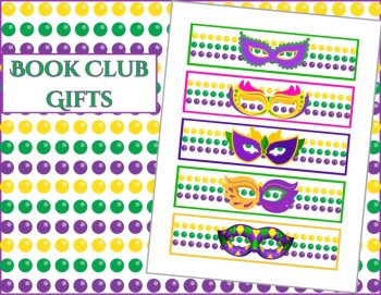 Beads & Masks! Mardi Gras Printable Bookmarks Digital Printable Download, image 4