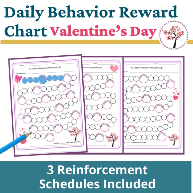 Valentine's Day Student Daily Behavior Incentive Reward Chart Reinforcement