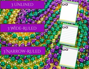 Jazzy Notes! Mardi Gras Printable Stationery & Essay Paper Digital Download, image 3