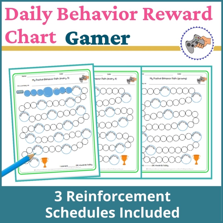 Gamer Student Daily Behavior Incentive Reward Chart Student Reinforcement