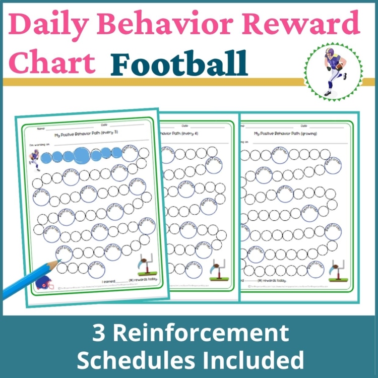 Football Student Daily Behavior Incentive Reward Chart Student Reinforcement