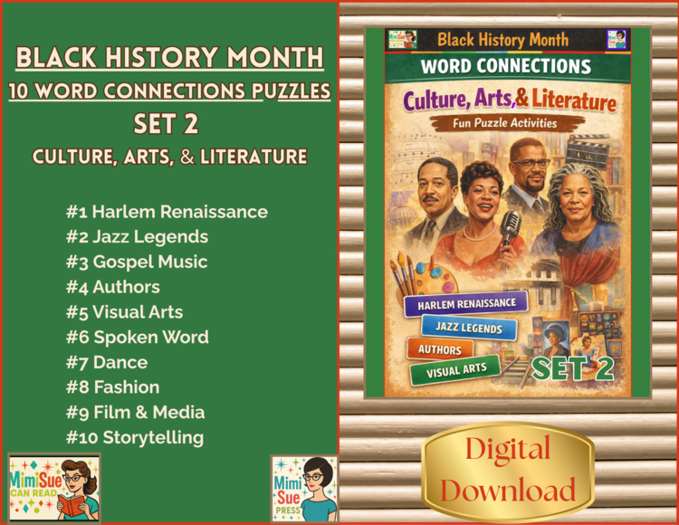 Black History Month – 10 Word Connections Puzzles/Set 2 Digital Download