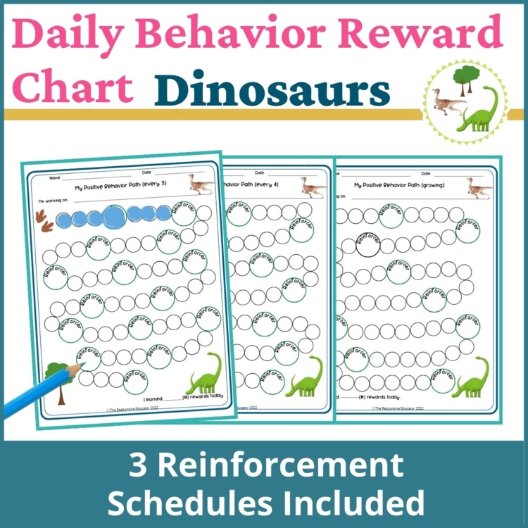 Dinosaurs Student Daily Behavior Incentive Reward Chart Student Reinforcement