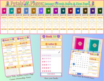 12-Month Digital Book Tracker "Petals & Pages" (Google Sheets) (BOHO Floral), image 2