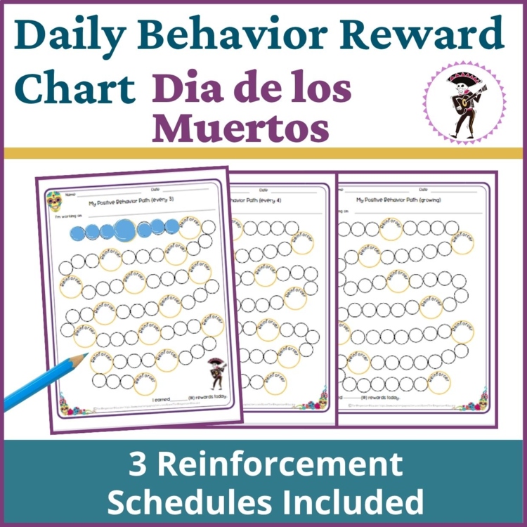 Dia de los Muertos Student Daily Behavior Incentive Reward Chart Reinforcement