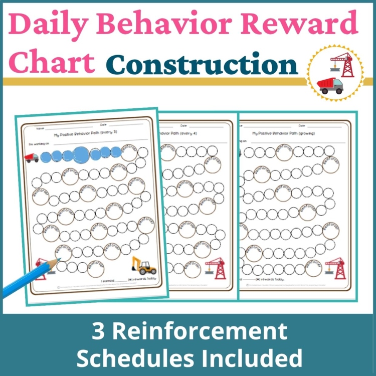 Construction Student Daily Behavior Incentive Reward Chart Student Reinforcement