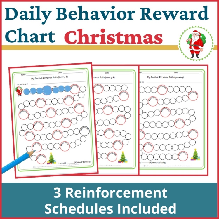 Christmas Student Daily Behavior Incentive Reward Chart Student Reinforcement