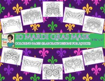 Mardi Gras Mask Coloring Pages Elaborate Designs for Older Student and Adults, image 2