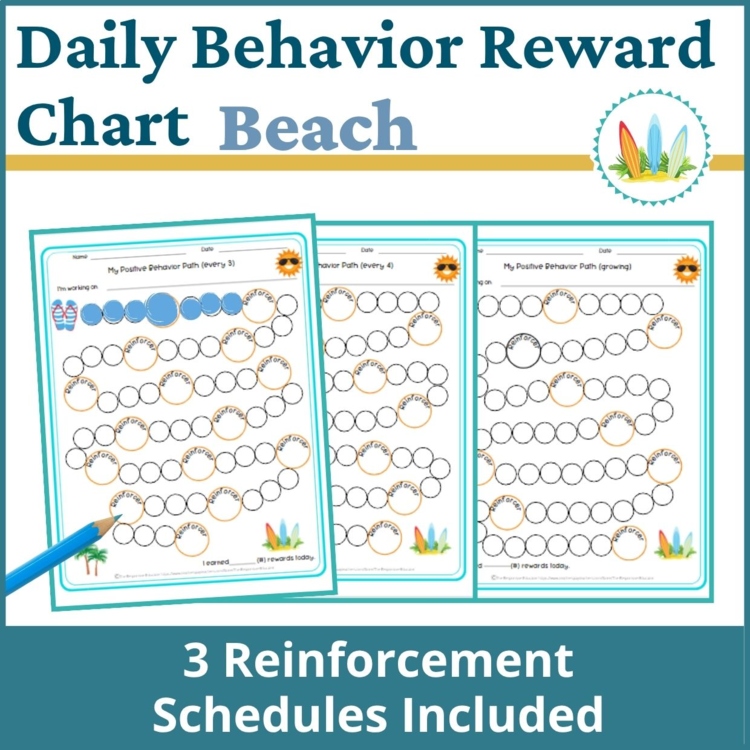 Beach Student Daily Behavior Incentive Reward Chart Student Reinforcement