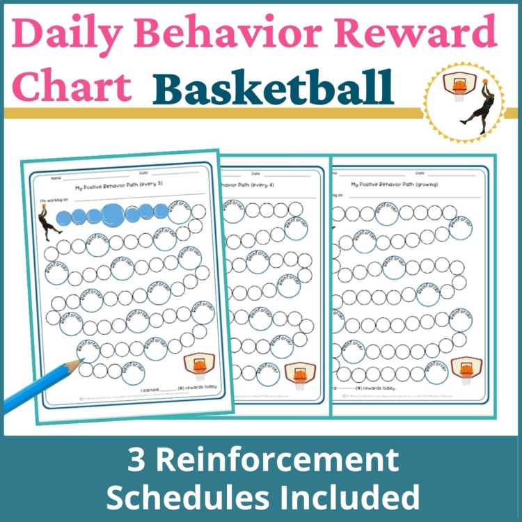 Basketball Student Daily Behavior Incentive Reward Chart Student Reinforcement