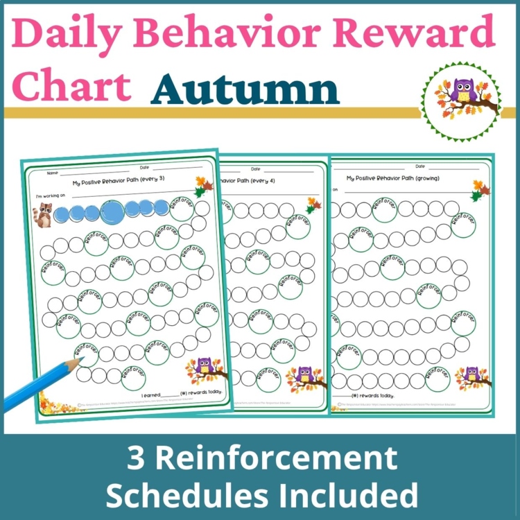 Autumn Student Daily Behavior Incentive Reward Chart Student Reinforcement