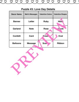 Valentine's Day Word Connections Puzzles | Vocabulary & Critical Thinking SET 3, image 3
