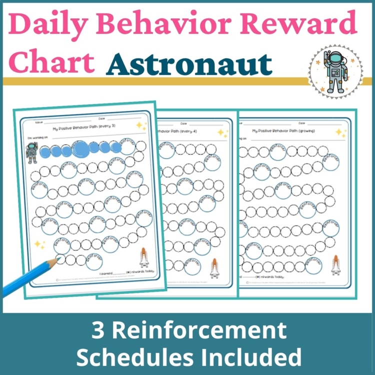Astronaut Student Daily Behavior Incentive Reward Chart Student Reinforcement