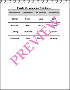 Valentine's Day Word Connections Puzzles | Vocabulary & Critical Thinking SET 2, image 3