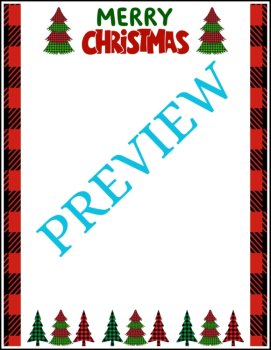 Joy in Plaid! 6 Printable Holiday Writing Stationery Pages Buffalo Plaid Design, image 2