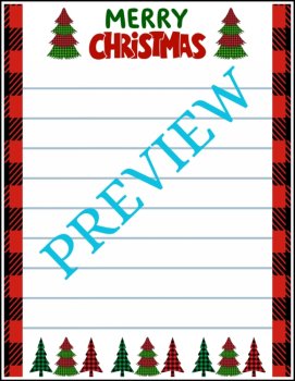 Joy in Plaid! 6 Printable Holiday Writing Stationery Pages Buffalo Plaid Design, image 3