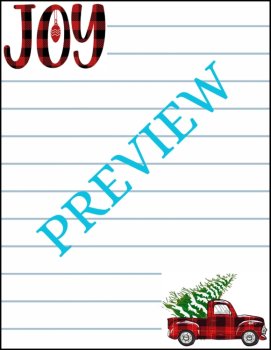 Christmas Feels on Plaid Wheels! 6 Printable Stationery Pages/Holiday Writing, image 3