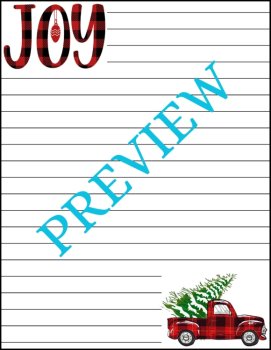 Christmas Feels on Plaid Wheels! 6 Printable Stationery Pages/Holiday Writing, image 4