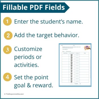 Autumn Student Behavior Point Sheet Daily Behavior Goal Data Editable Chart, image 3