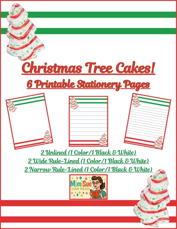 Little Debbie's Inspired Christmas Tree Cakes! Printable Stationery Papers