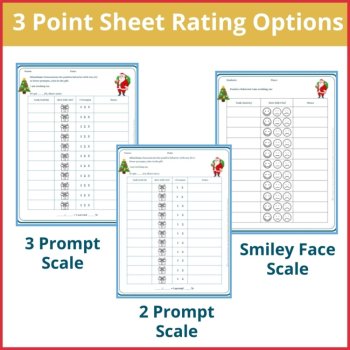 Christmas Student Behavior Point Sheet Daily Behavior Goal Data Editable Chart, image 2