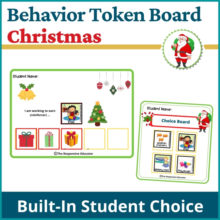 Christmas Student Behavior Token Board I Am Working For Reward System