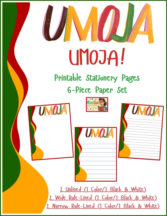 Celebrate Unity! Umoja! Printable Stationery Papers for Meaningful Writing